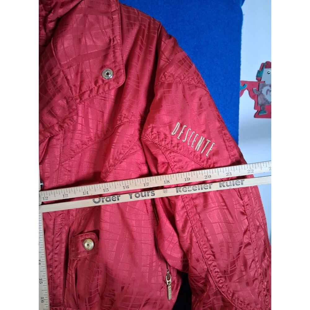 VTG 80s 90s Descente One Piece Ski Red Belted Snow Jumpsuit Snowsuit Women's 12 - Picture 14 of 16